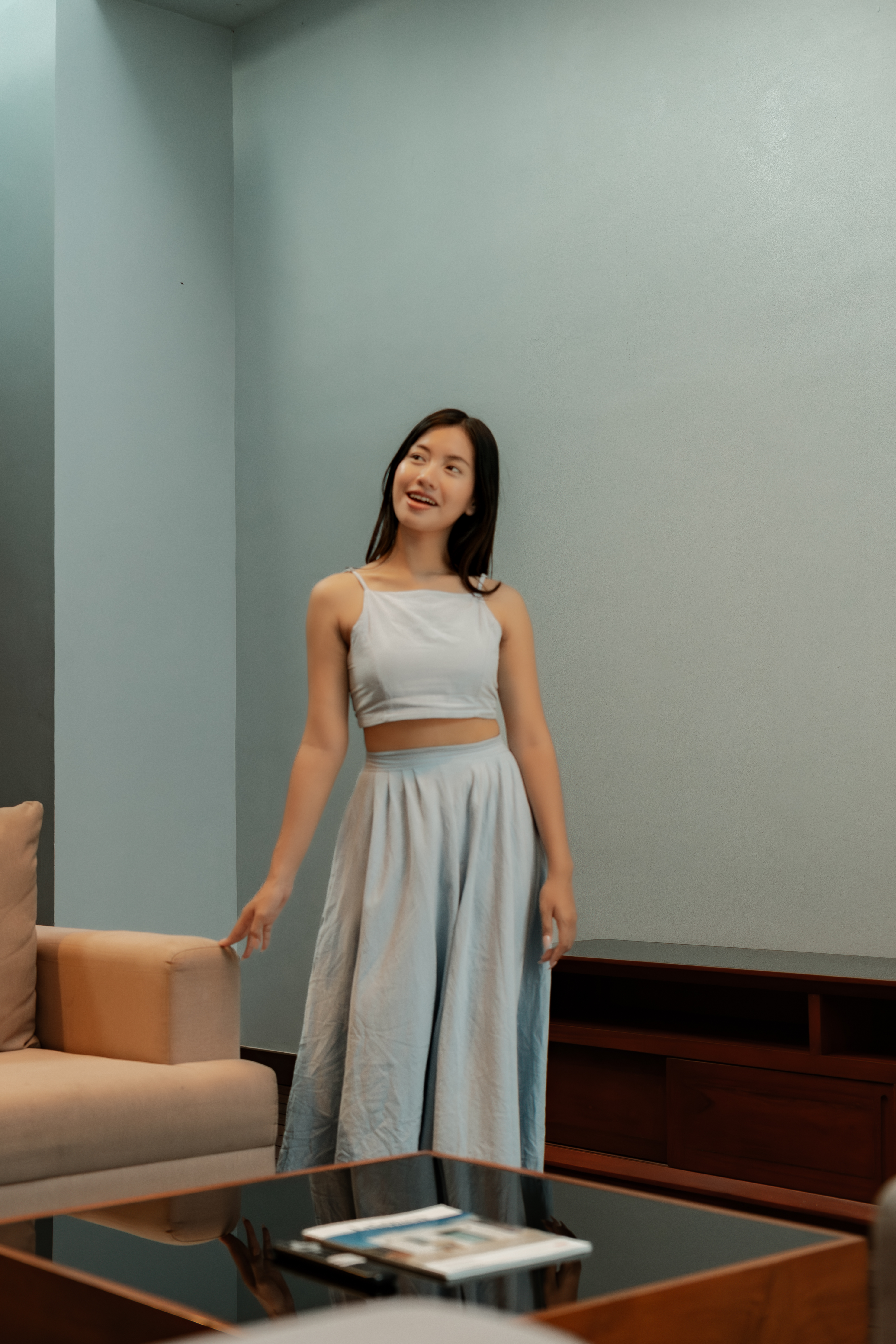 Woman enjoy living room agranusa signature villa
