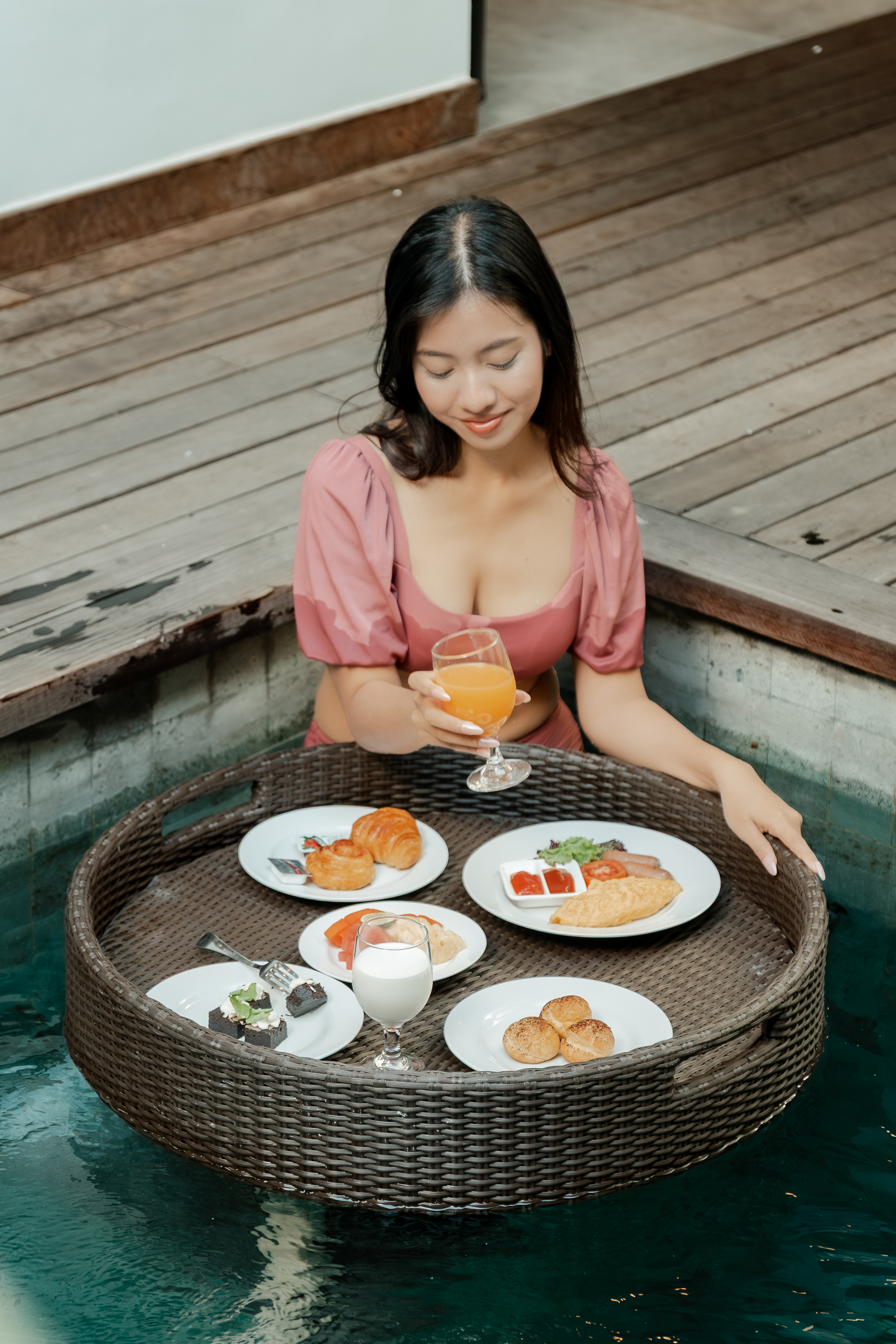 Floating Breakfast at Agranusa Signature Villa