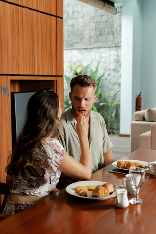 Breakfast couple in the Kitchen Agranusa Signature Villa